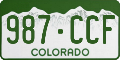 CO license plate 987CCF