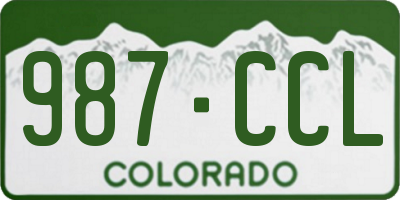 CO license plate 987CCL