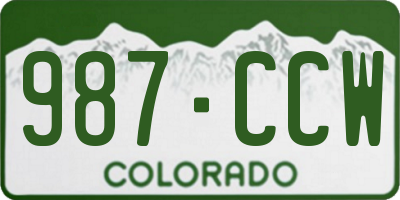 CO license plate 987CCW