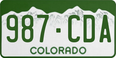 CO license plate 987CDA