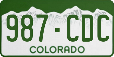 CO license plate 987CDC