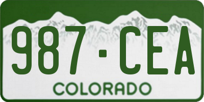 CO license plate 987CEA