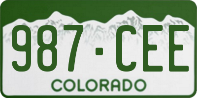 CO license plate 987CEE