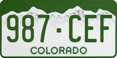CO license plate 987CEF