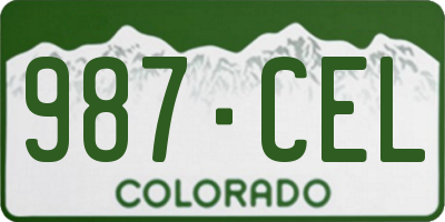 CO license plate 987CEL