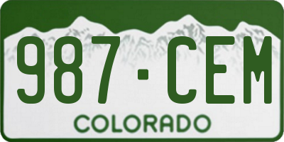CO license plate 987CEM