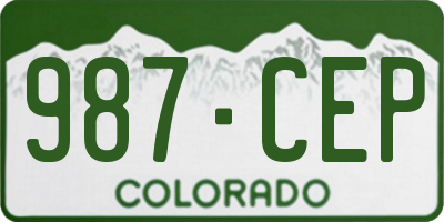 CO license plate 987CEP