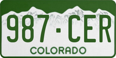 CO license plate 987CER