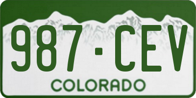 CO license plate 987CEV
