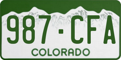 CO license plate 987CFA