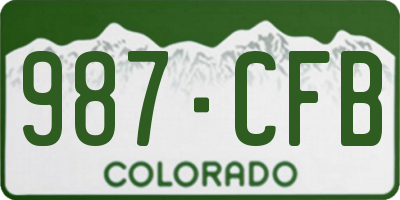 CO license plate 987CFB