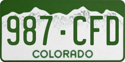 CO license plate 987CFD