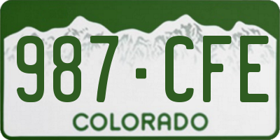 CO license plate 987CFE