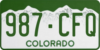 CO license plate 987CFQ