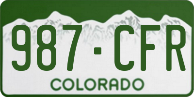 CO license plate 987CFR