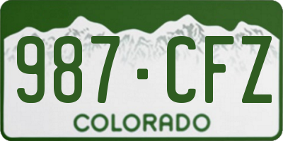 CO license plate 987CFZ