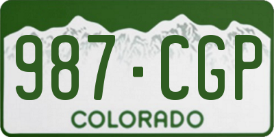 CO license plate 987CGP