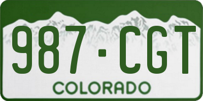 CO license plate 987CGT
