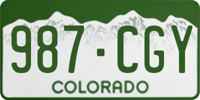 CO license plate 987CGY