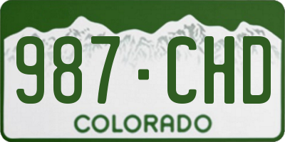 CO license plate 987CHD