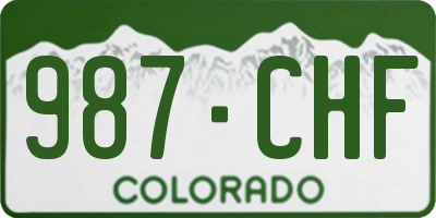 CO license plate 987CHF