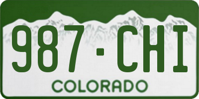 CO license plate 987CHI