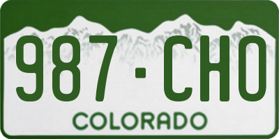 CO license plate 987CHO