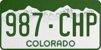 CO license plate 987CHP