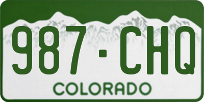 CO license plate 987CHQ