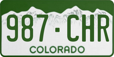 CO license plate 987CHR