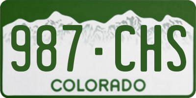 CO license plate 987CHS