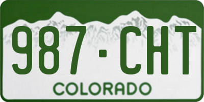 CO license plate 987CHT