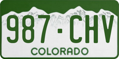 CO license plate 987CHV