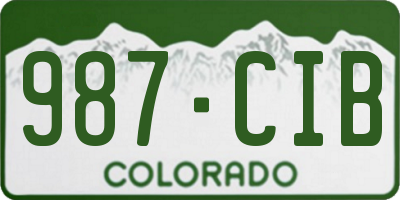 CO license plate 987CIB