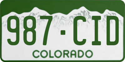 CO license plate 987CID