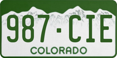 CO license plate 987CIE