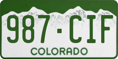 CO license plate 987CIF