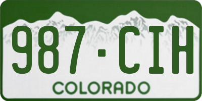 CO license plate 987CIH
