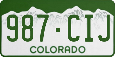 CO license plate 987CIJ