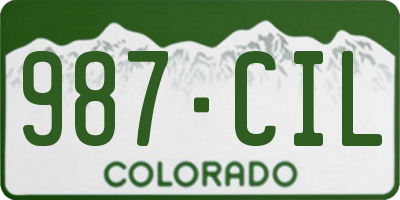 CO license plate 987CIL