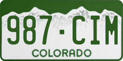 CO license plate 987CIM