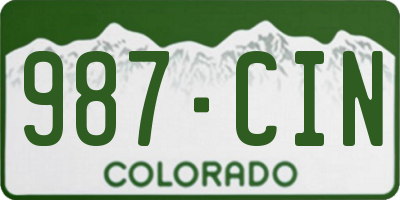 CO license plate 987CIN