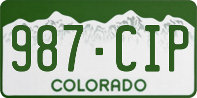 CO license plate 987CIP