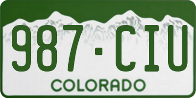 CO license plate 987CIU