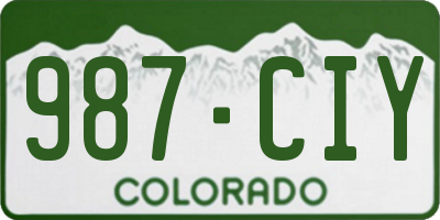 CO license plate 987CIY