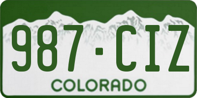 CO license plate 987CIZ