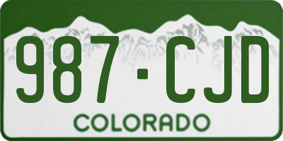 CO license plate 987CJD
