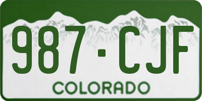 CO license plate 987CJF