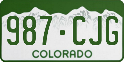 CO license plate 987CJG