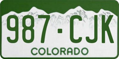 CO license plate 987CJK